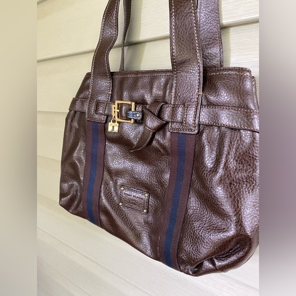 Tommy Hilfiger Y2K era faux leather purse NWOT dark brown shoulder bag vintage - Picture 3 of 15